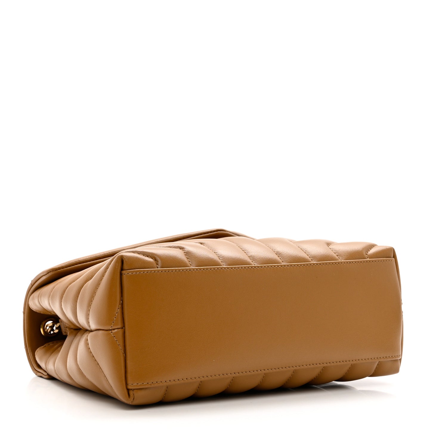 Calfskin Y Quilted Monogram Small Loulou Chain Satchel Dark Natural