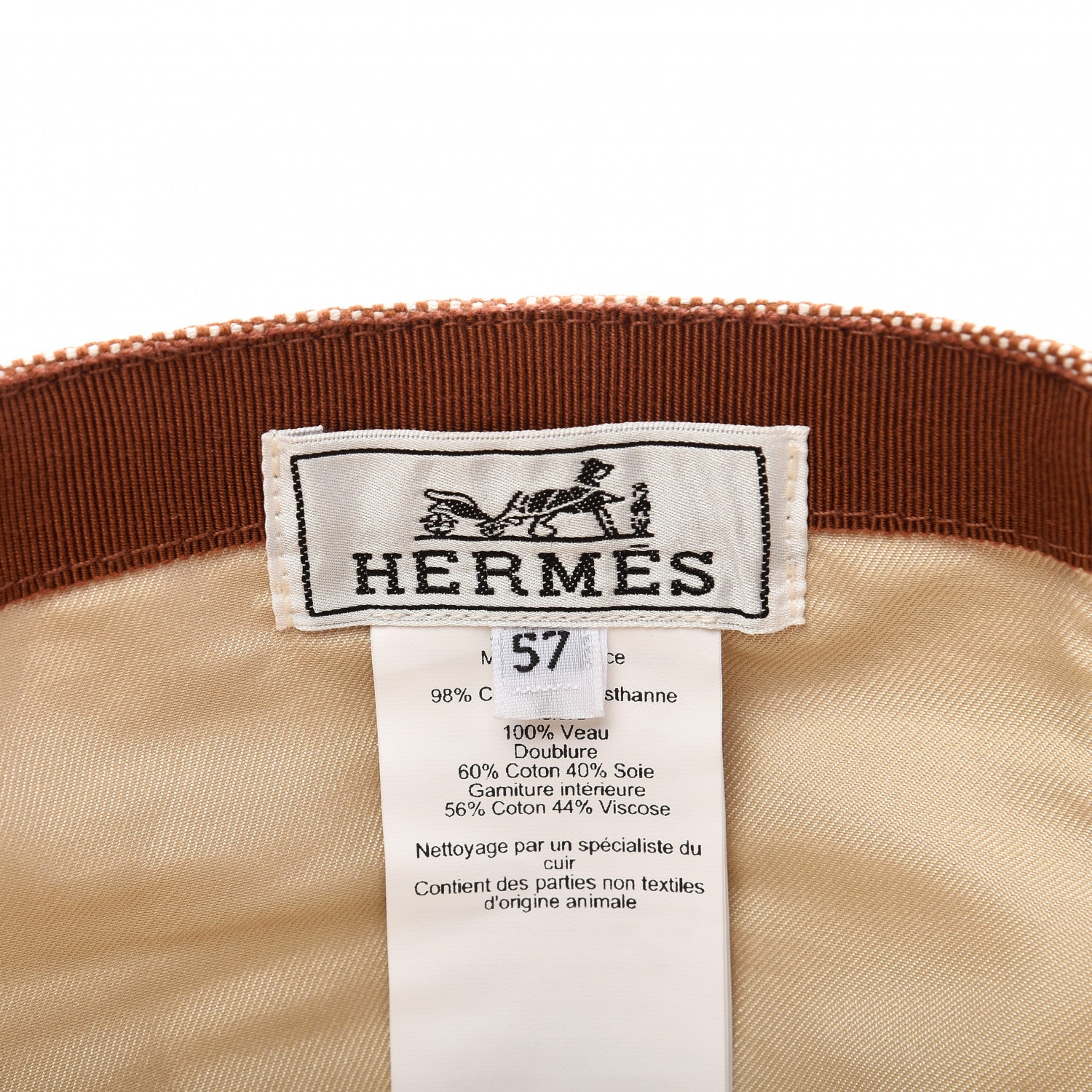 Hermes Swift Cotton Serena Cap 57 Gold 7 of 7