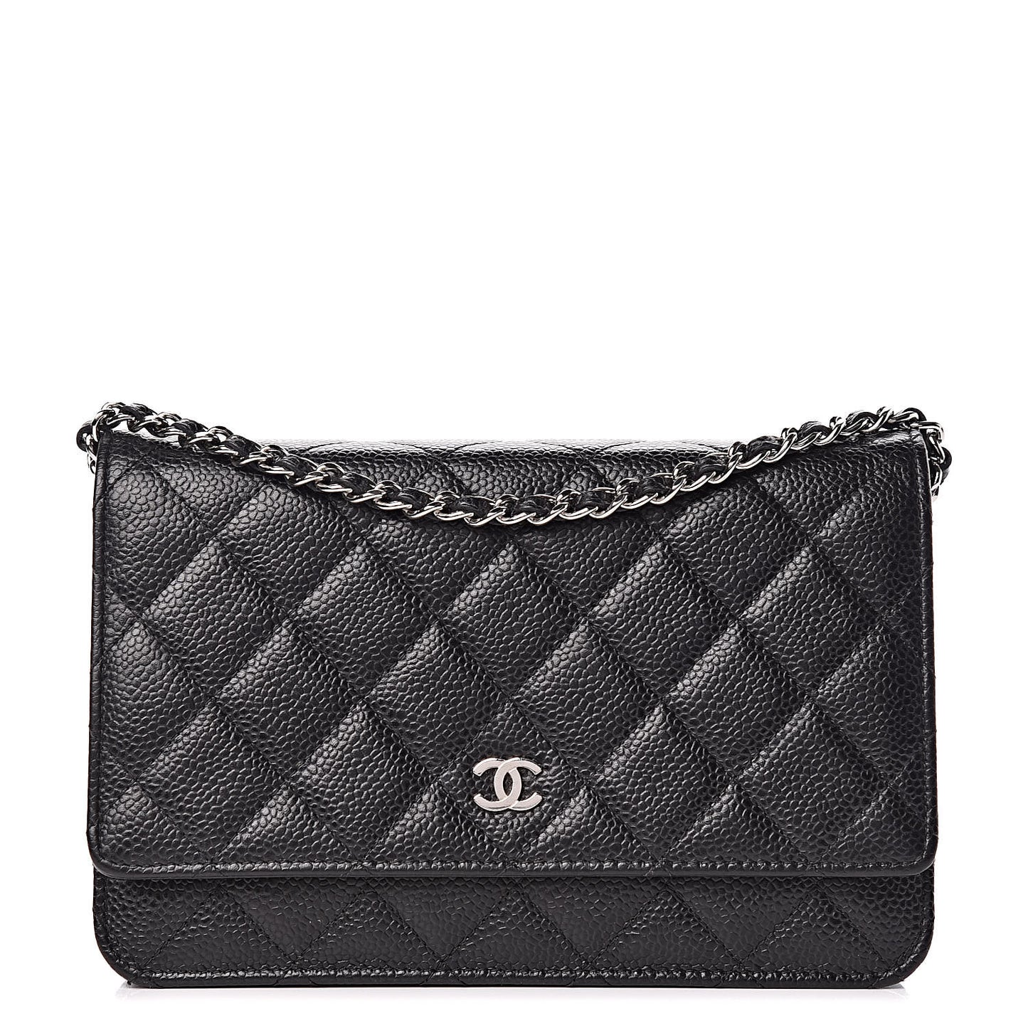 Caviar Quilted Wallet On Chain WOC Black