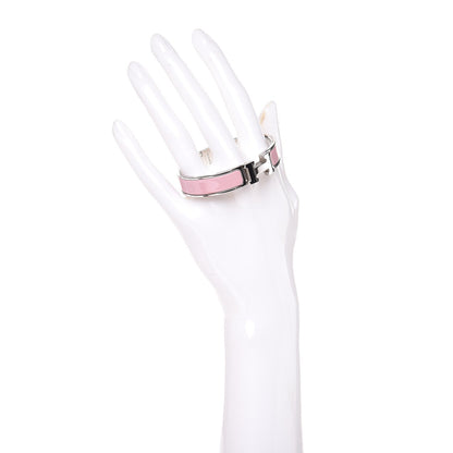 Hermes Enamel Narrow Clic Clac H Bracelet PM Rose Nacarat 2 of 7