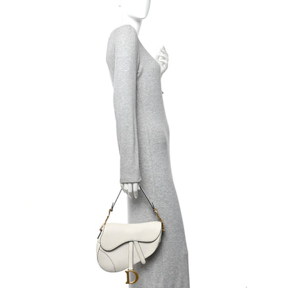 Christian Dior Grained Calfskin Saddle Bag White 2 of 11