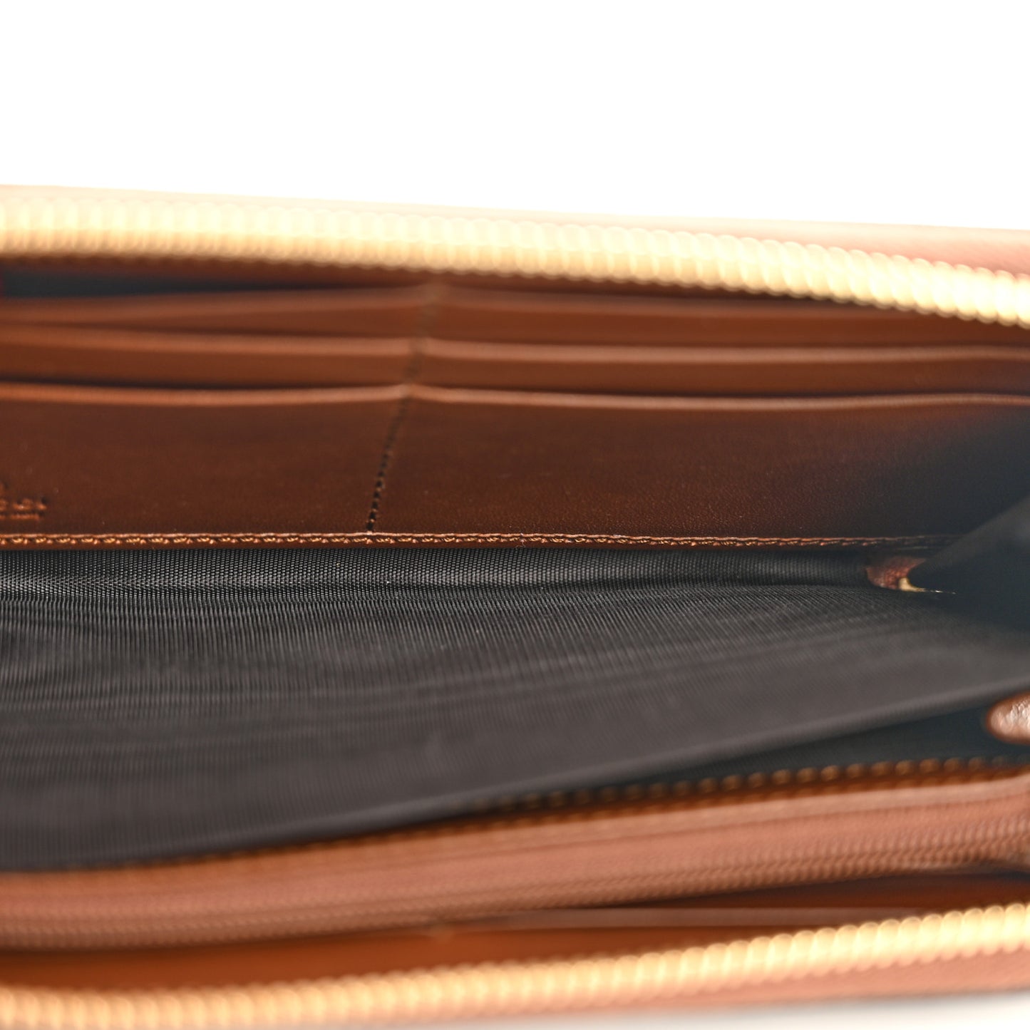 GG Supreme Monogram Cuoio Toscano Zip Around Wallet Beige Ebony Cuir