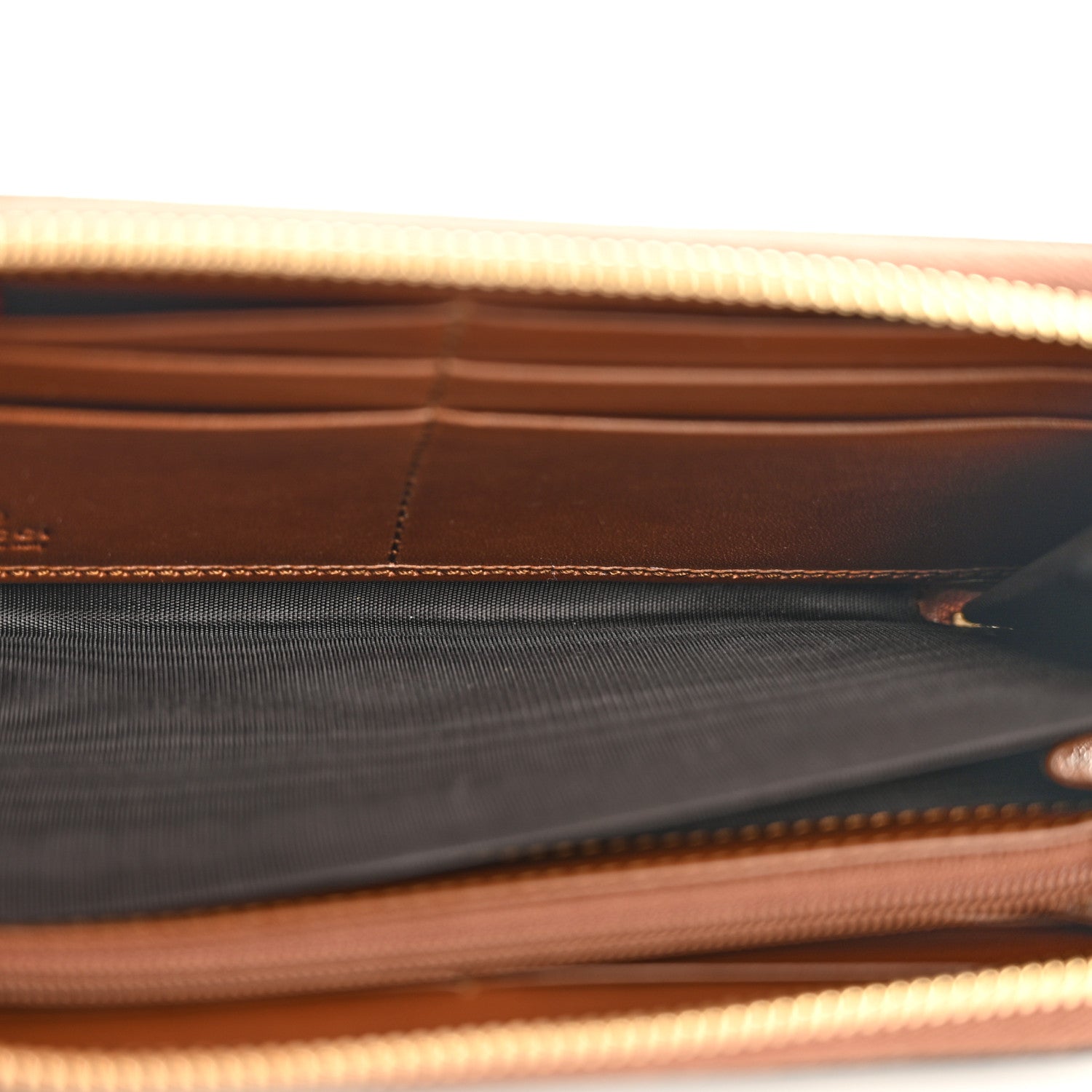 Gucci GG Supreme Monogram Cuoio Toscano Zip Around Wallet Beige Ebony Cuir 5 of 8