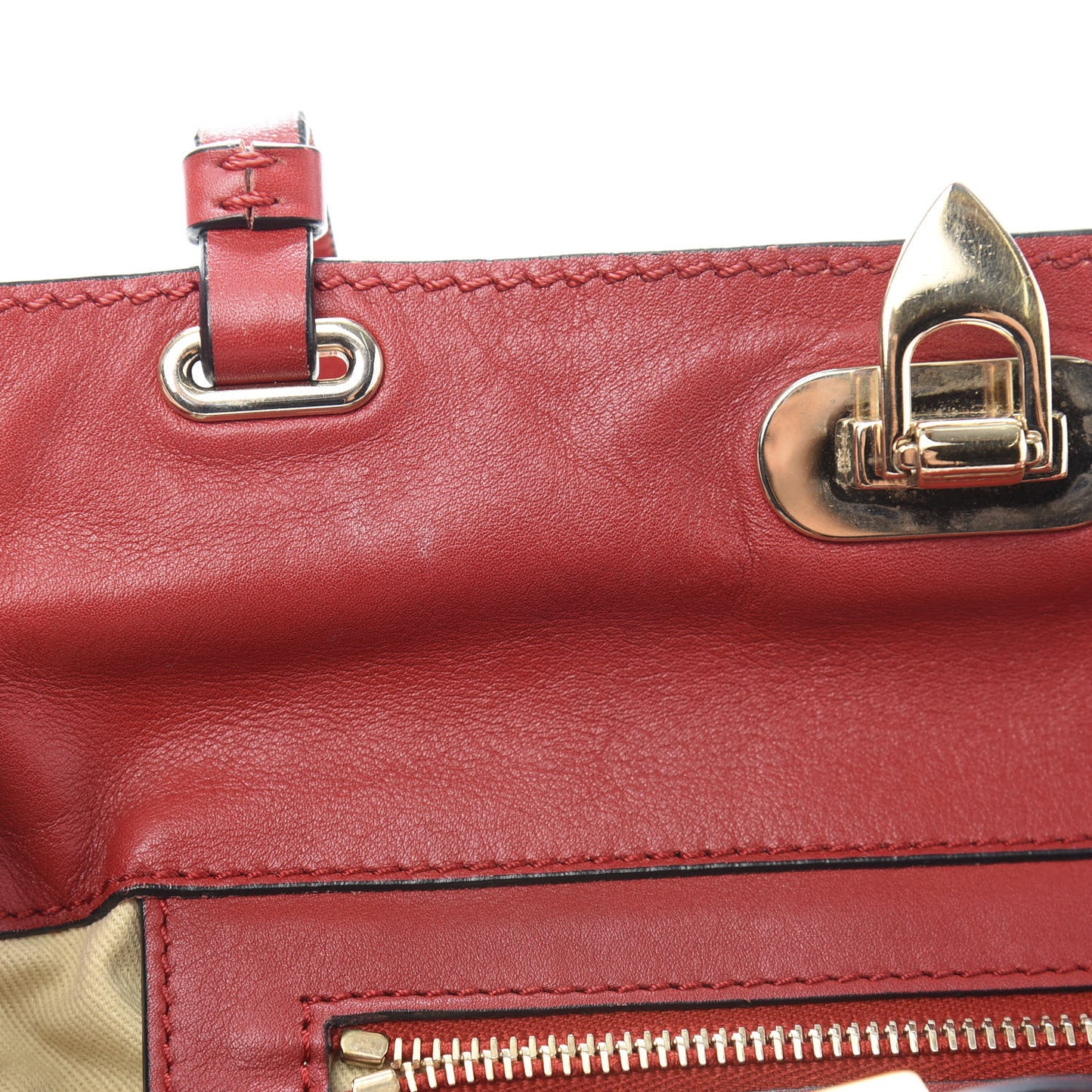 Vitello Small Rockstud Tote Rosso Valentino