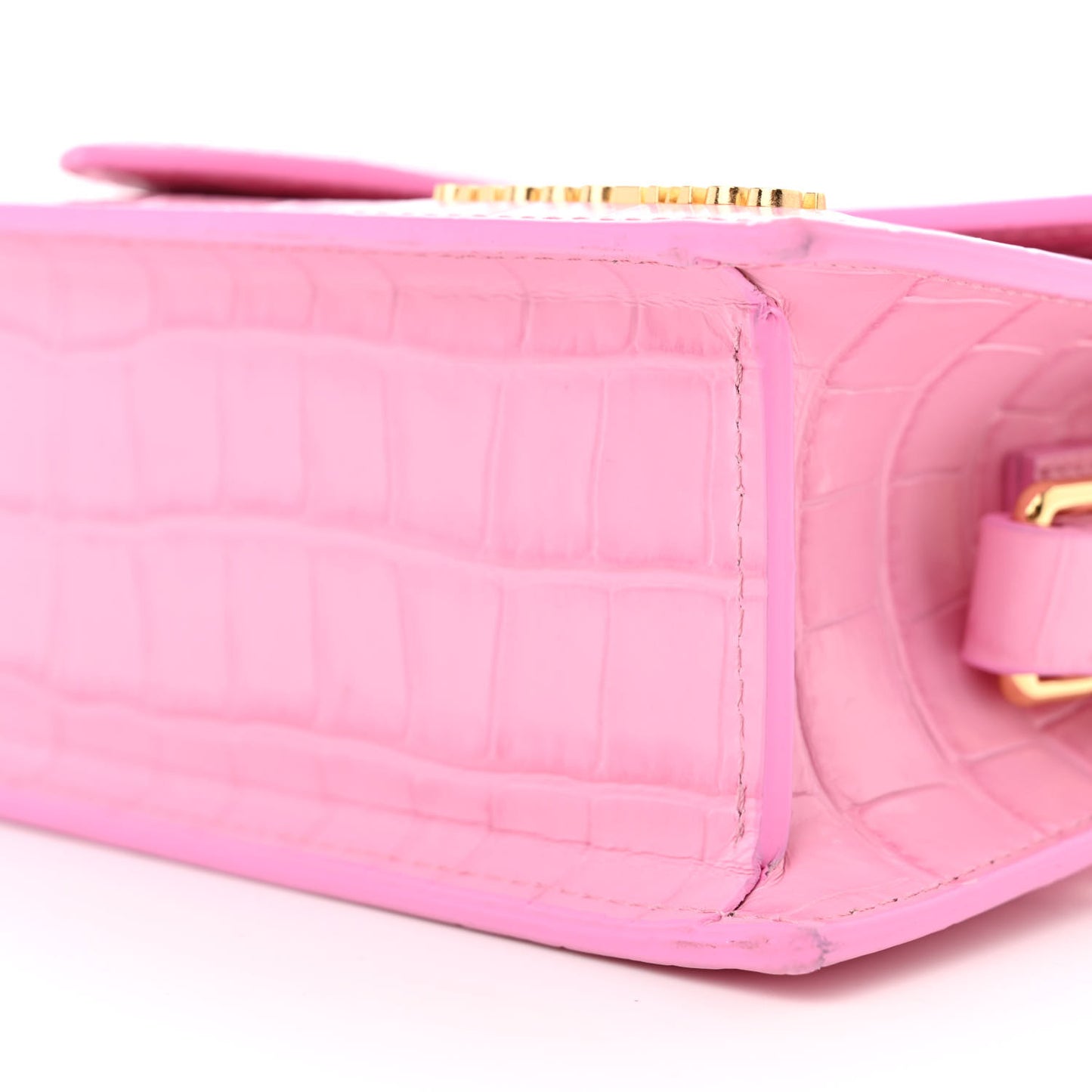 Calfskin Crocodile Embossed Le Grand Bambino Pink