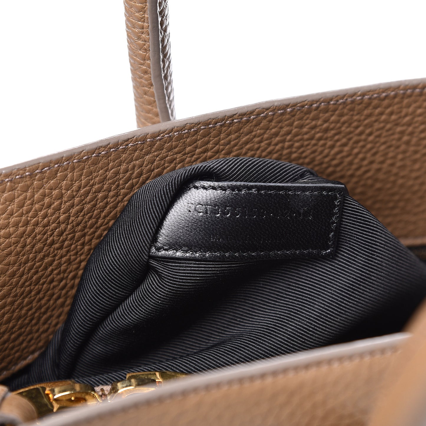 Grained Calfskin Small Sac De Jour Taupe