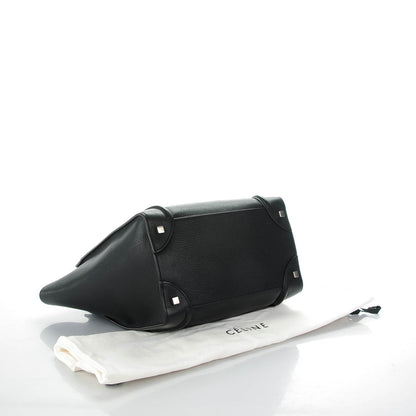 Celine Drummed Calfskin Mini Luggage Black 4 of 8