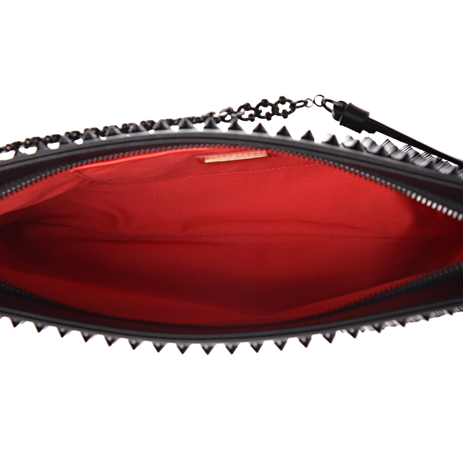 Christian Louboutin Calfskin Studded Loubiposh Clutch Black 5 of 10