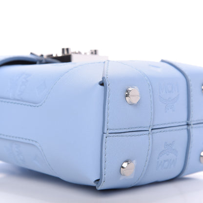 MCM Calfskin Ottomar Monogram Mini Soft Berlin Crossbody Light Blue 6 of 9