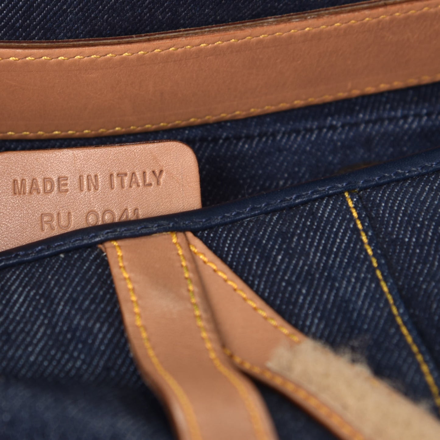 Denim Calfskin Saddle Bag Blue