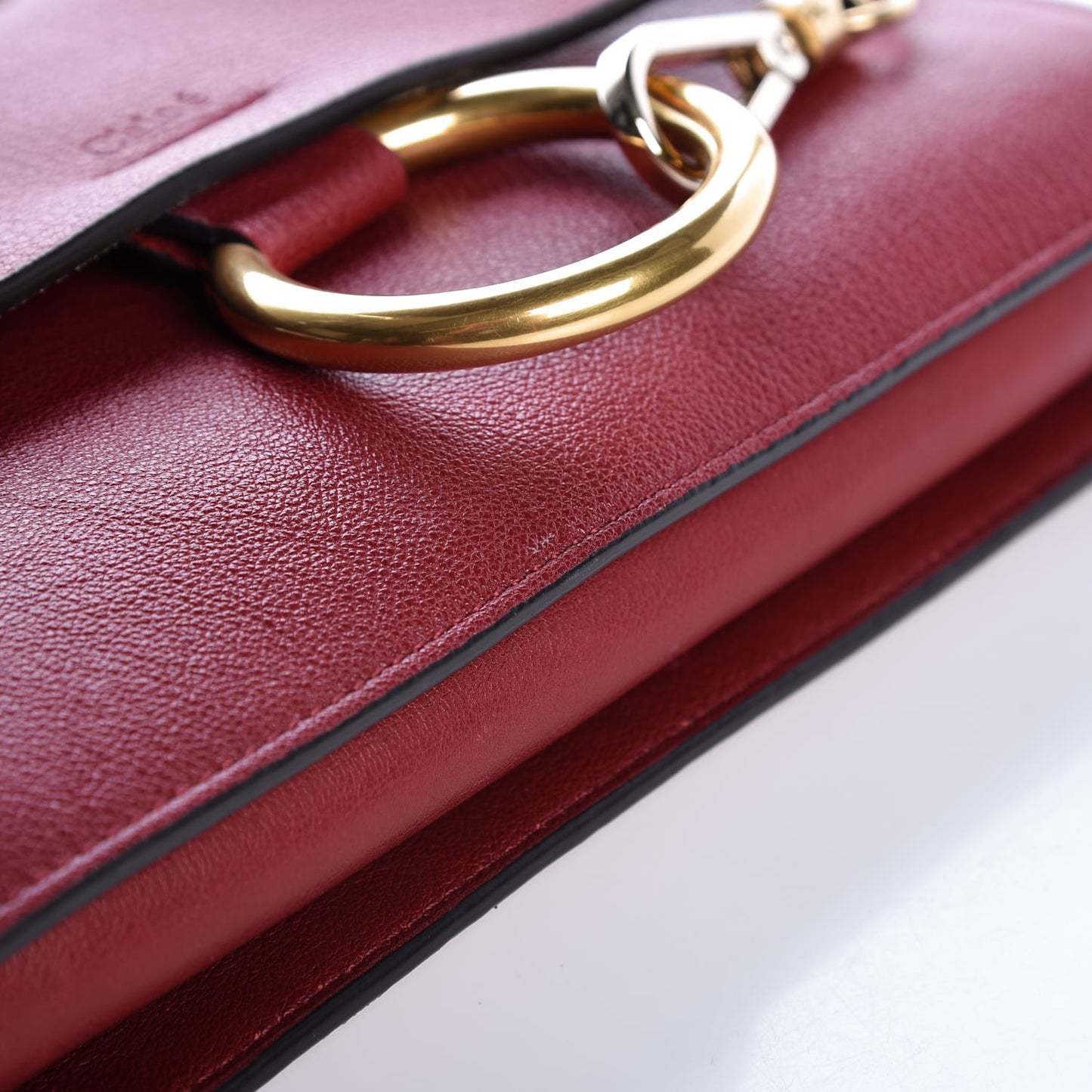 Goatskin Small Faye Shoulder Bag Sienna Red