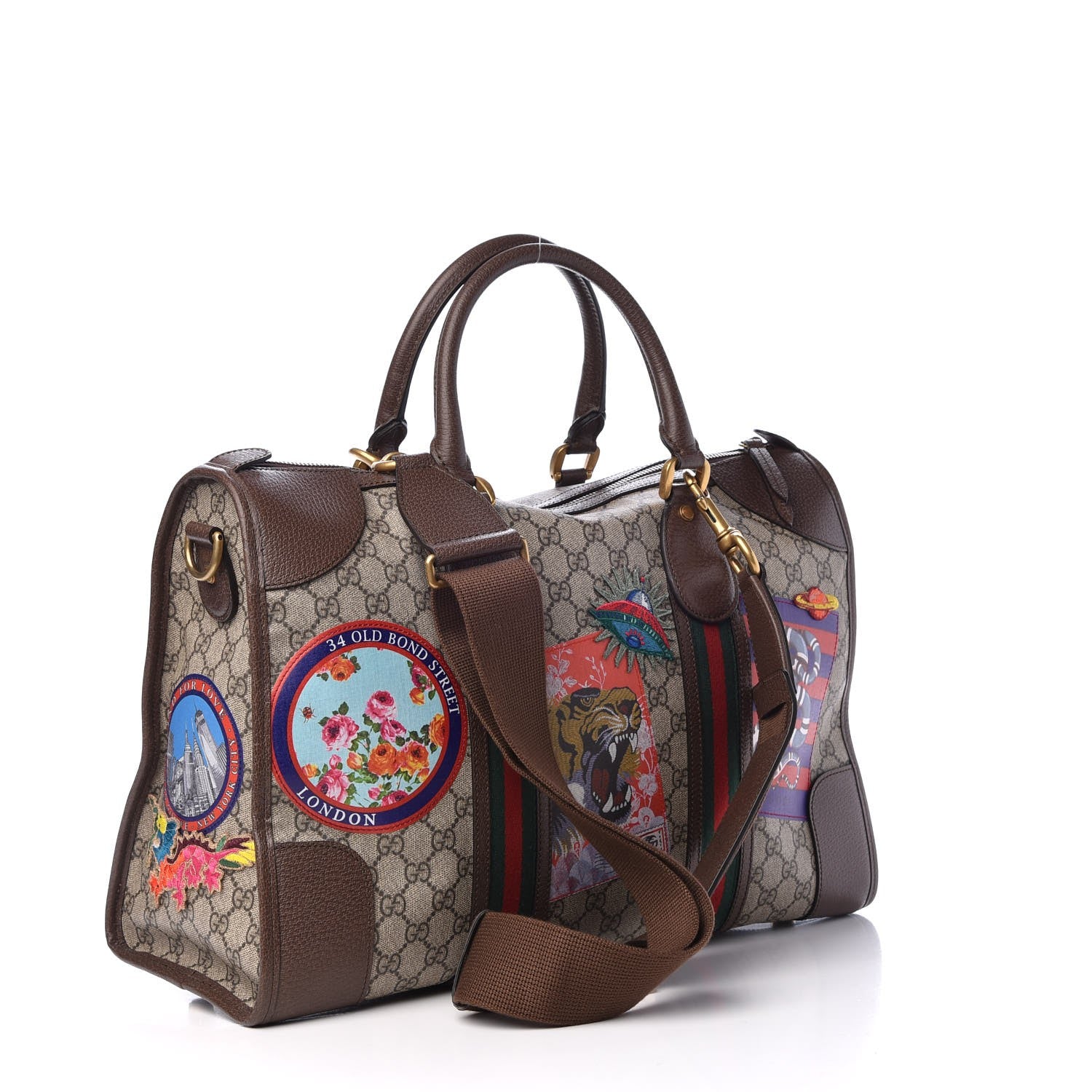 Gucci Soft GG Supreme Monogram Courrier Medium Duffle Bag Beige New Acero Multicolor 5 of 10
