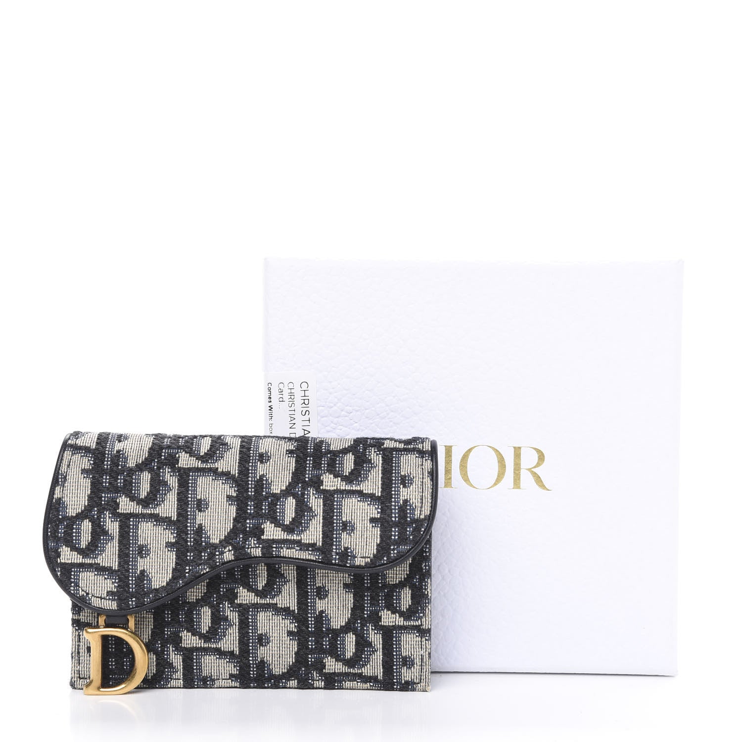 Christian Dior Oblique Saddle Card Holder Blue 8 of 8