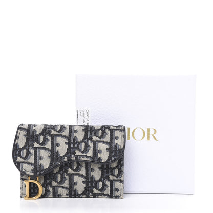 Christian Dior Oblique Saddle Card Holder Blue 8 of 8
