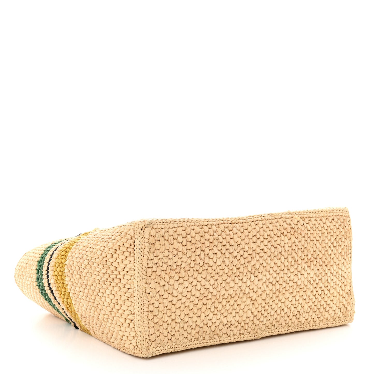 Raffia Small Paula's Ibiza Logo Tote Beige Multicolor
