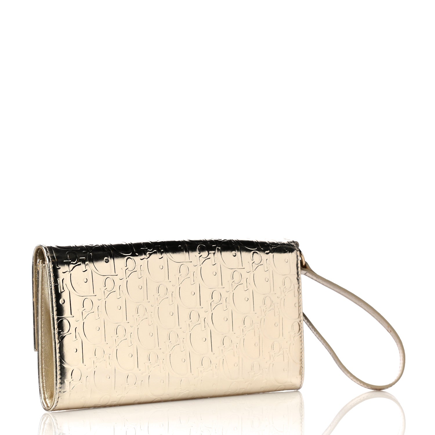 Christian Dior Metallic Patent Ultimate Wristlet Gold 3 of 8