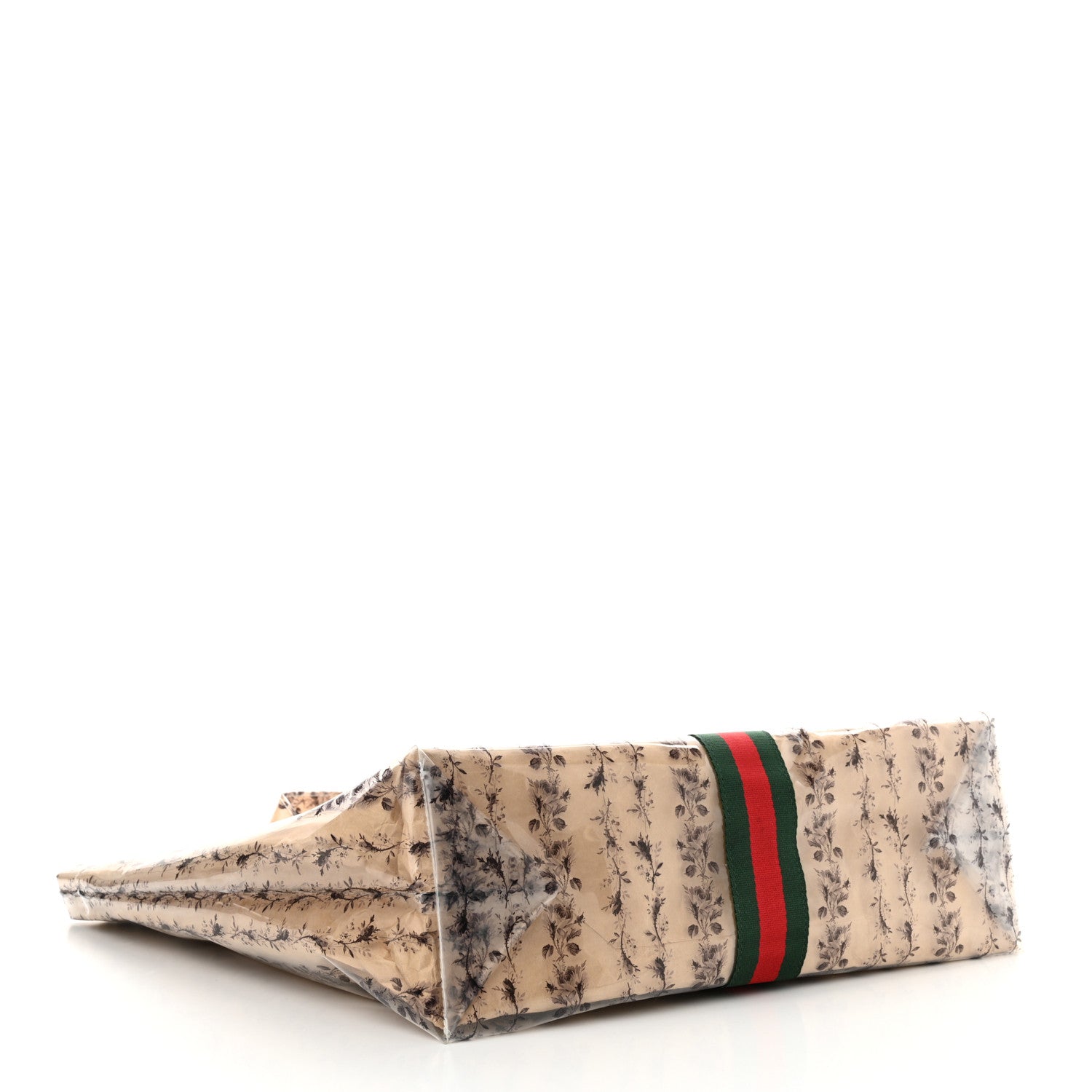 Gucci X COME DE GARCONS Plastic Web Floral Paper Shopper Tote 4 of 13