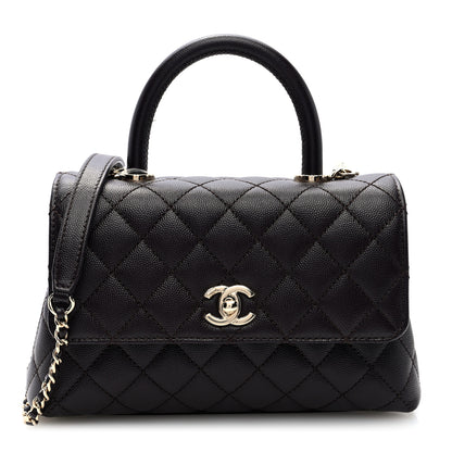 Chanel Caviar Quilted Mini Coco Handle Flap Dark Brown 1 of 10