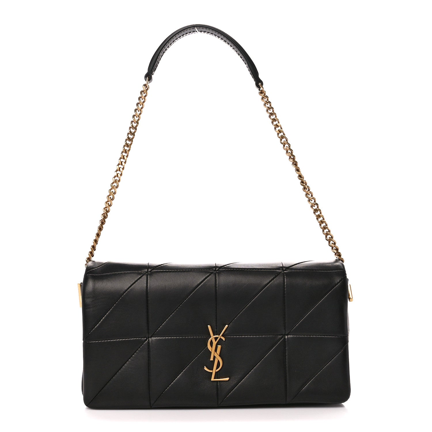 Saint Laurent Lambskin Patchwork Monogram Medium Jamie Black 1 of 11