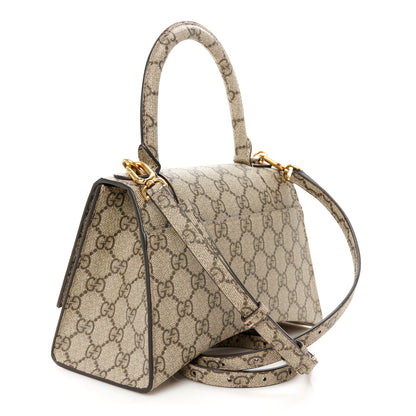 Balenciaga X GUCCI GG Supreme Monogram Small Hourglass Top Handle Bag Beige Ebony 2 of 13