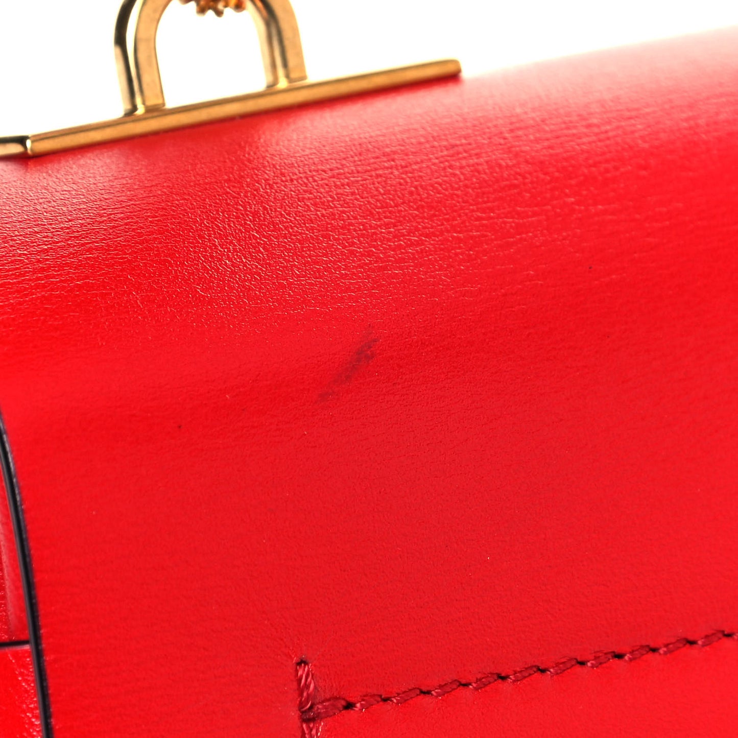 Smooth Calfskin Colorblock Medium Vring Shoulder Bag Rouge Pur