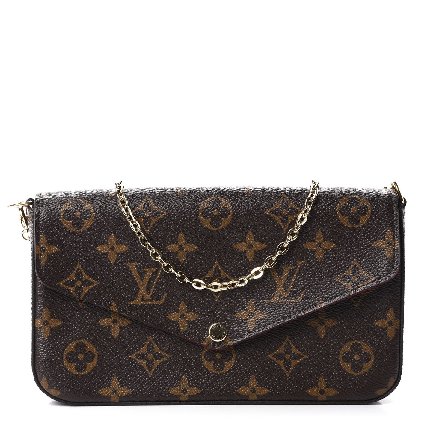 Monogram Pochette Felicie Chain Wallet Fuchsia