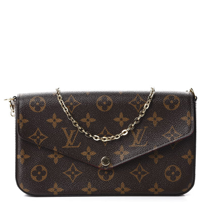 Louis Vuitton Monogram Pochette Felicie Chain Wallet Fuchsia 1 of 12