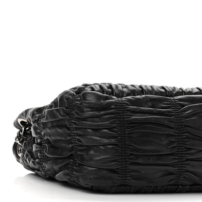 Prada Nappa Gaufre Flap Chain Shoulder Bag Black 8 of 9