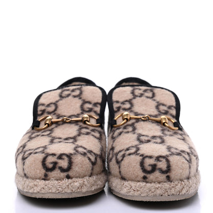 Gucci Covered Wool GG Monogram Womens Fria Horsebit Loafers 38.5 Beige Ebony Black Butterscotch 2 of 11