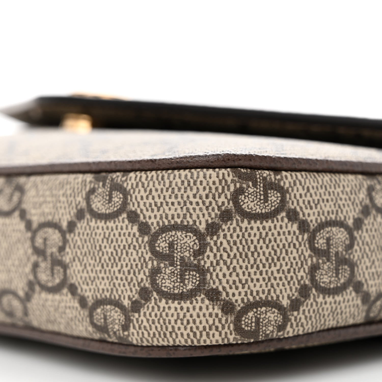 Gucci GG Supreme Monogram Textured Dollar Calfskin Web Mini Ophidia Envelope Shoulder Bag Beige Ebony 9 of 12