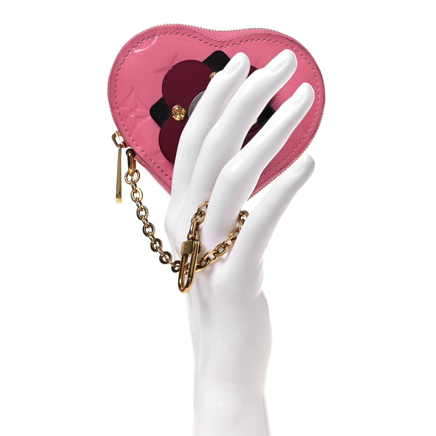 Louis Vuitton Vernis Flower Heart Coin Purse Light Pink 2 of 10