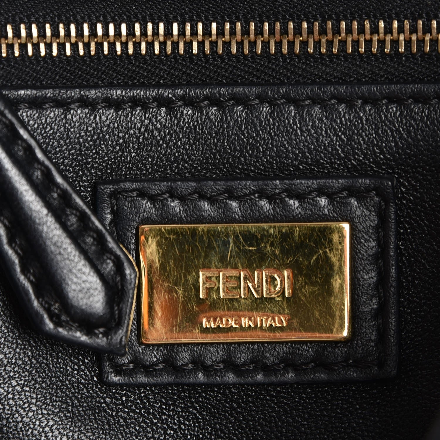 Fendi Nappa Mini Peekaboo Iconic Satchel Black 7 of 7