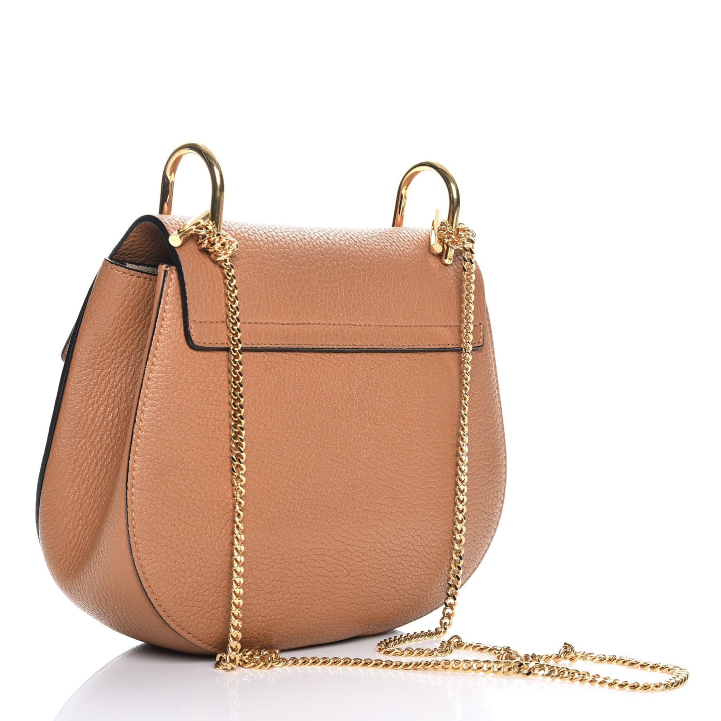 Grained Lambskin Drew Shoulder Bag Gingerbread