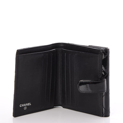 Chanel Patent Quilted Brilliant Compact Wallet Black 5 of 8