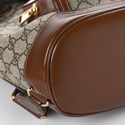 Gucci GG Supreme Monogram Azalea Calfskin Retro Interlocking G Buckle Backpack Beige Ebony Brown Sugar 8 of 9