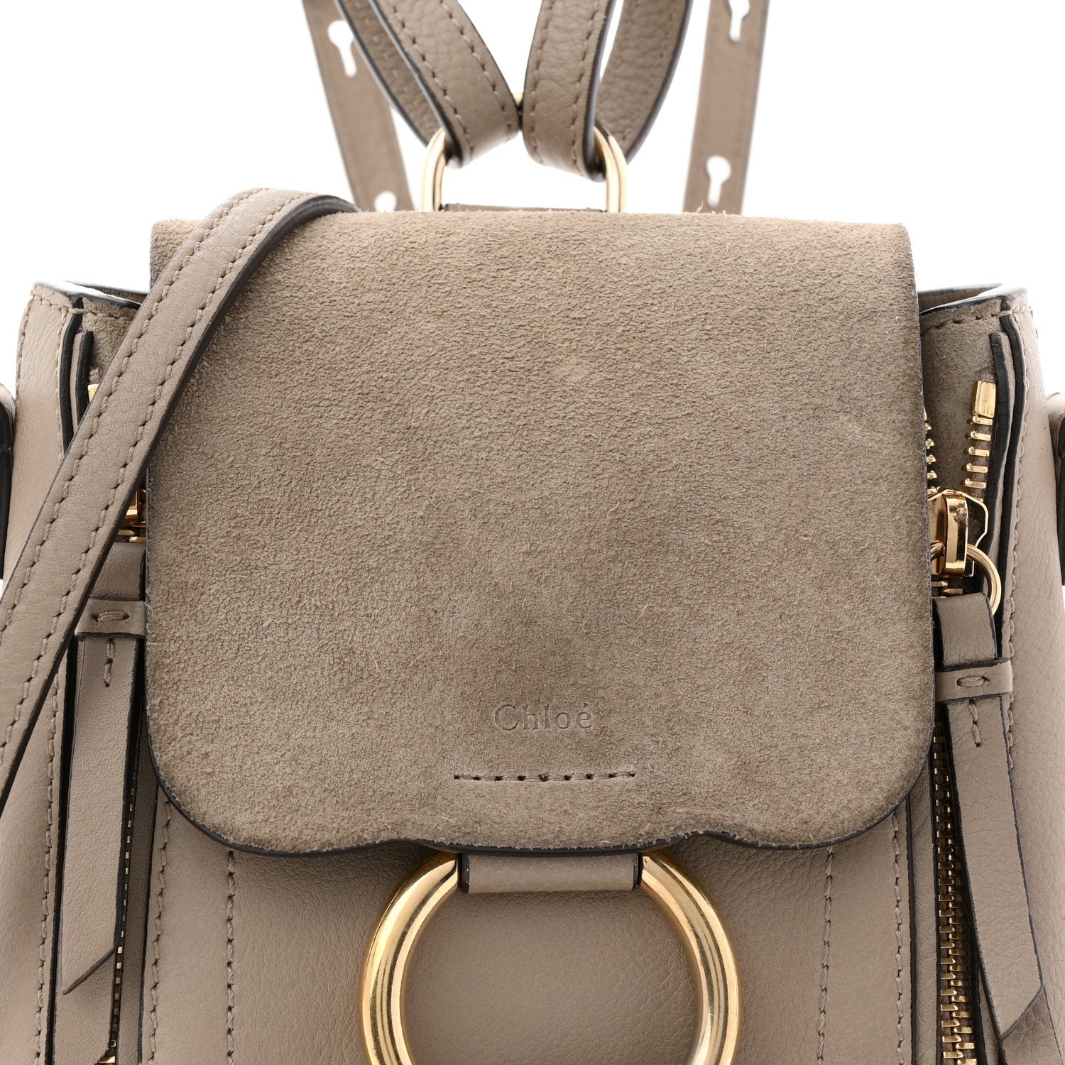 chloe mini backpack motty grey Chloe Suede Calfskin Mini Faye Backpack Motty Grey