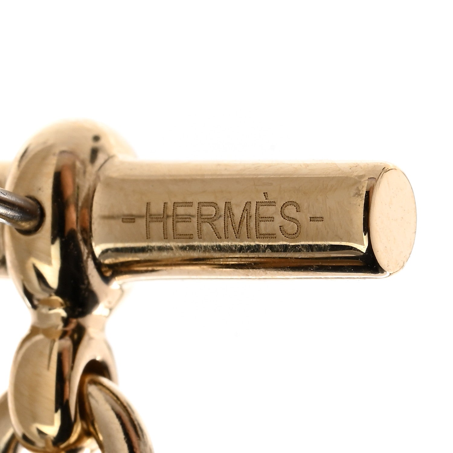 Hermes Lacquered Horn Permabrass Small Sur Mer Drop Earrings Gold 4 of 6