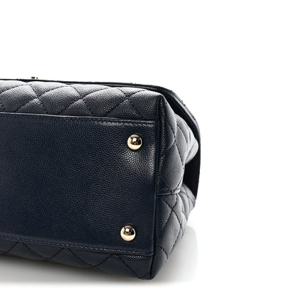Chanel Caviar Lizard Embossed Quilted Small Coco Handle Flap Navy Blue 9 of 9