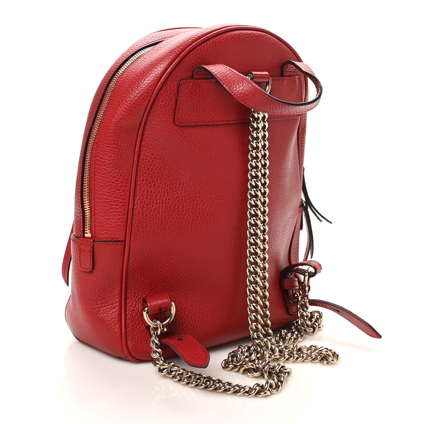 Pebbled Calfskin Soho Chain Backpack Hibiscus Red