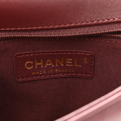 Chanel Lambskin Quilted Mini Logo Square Flap Burgundy 5 of 10