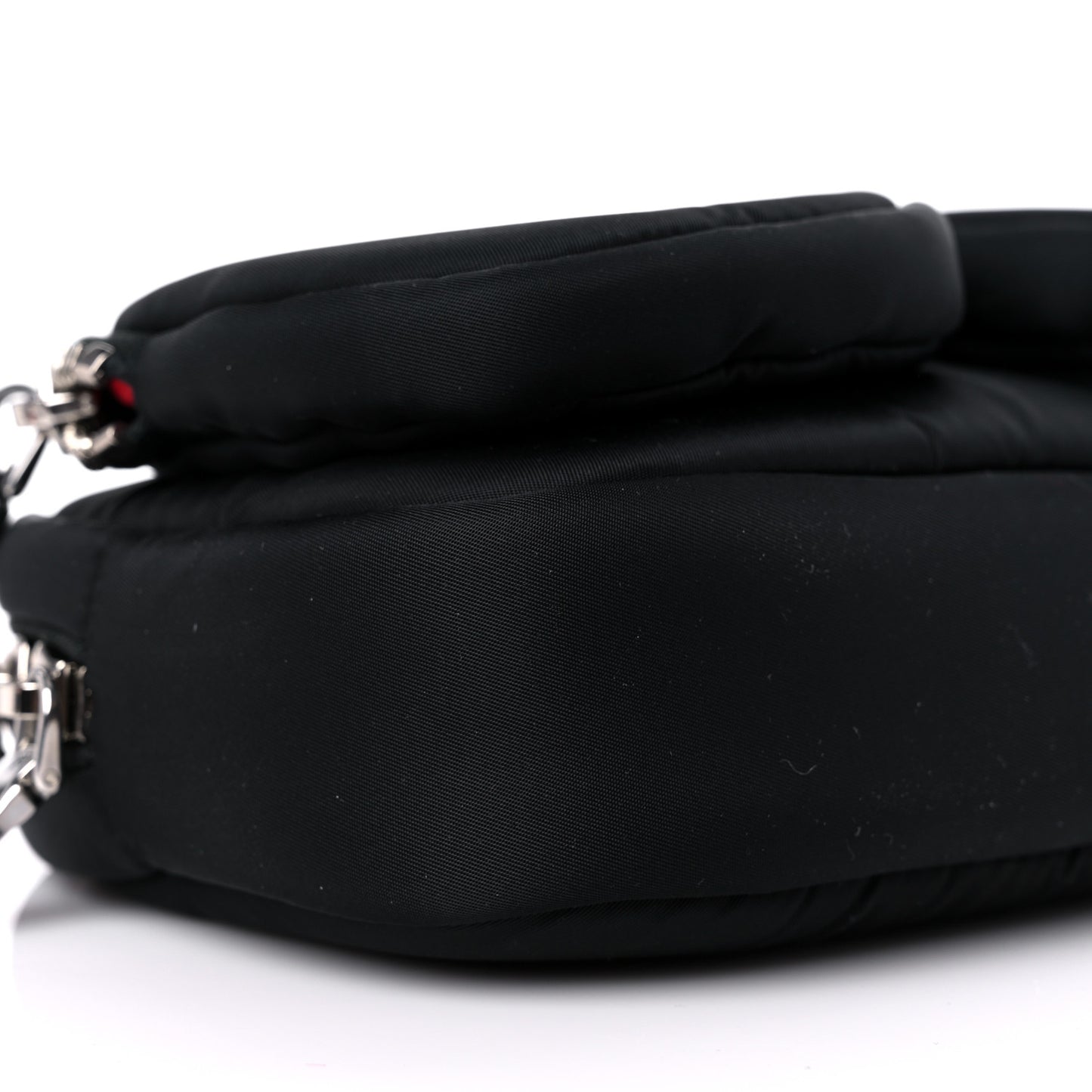 Tessuto Nylon Double Pocket Wristlet Pouch Black Fuoco