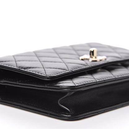 Chanel Lambskin Quilted Trendy CC Wallet On Chain WOC Black 9 of 13