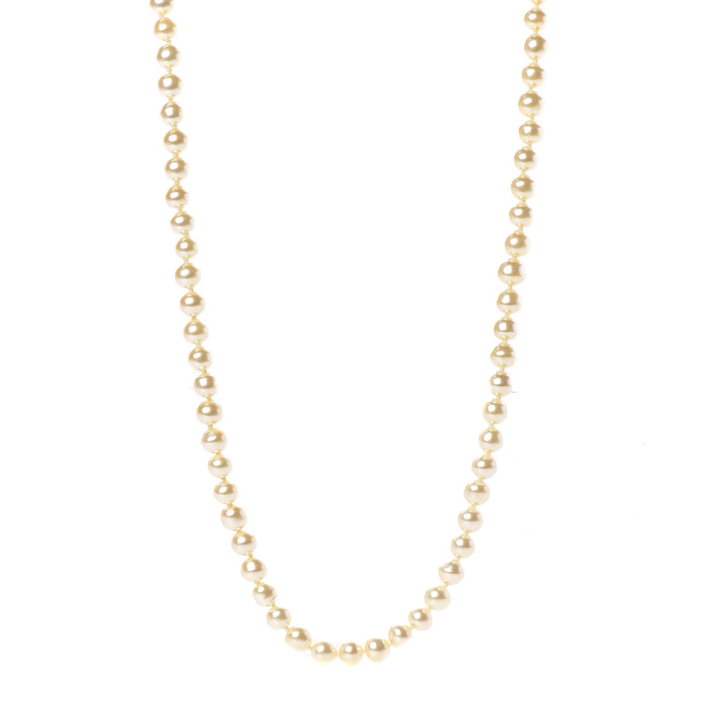 Pearl CC Long Necklace Gold