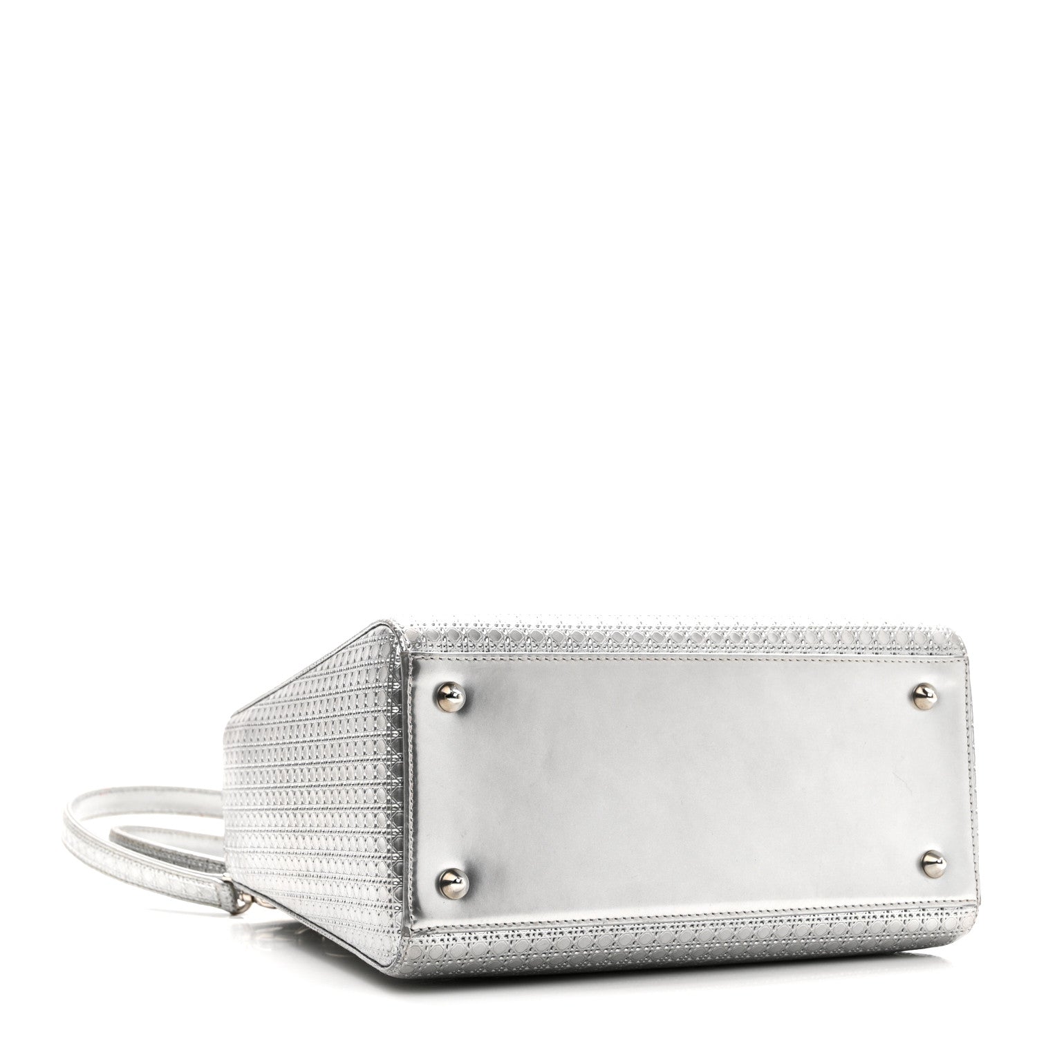Christian Dior Metallic Patent Micro-Cannage Medium Lady Dior Silver 4 of 11