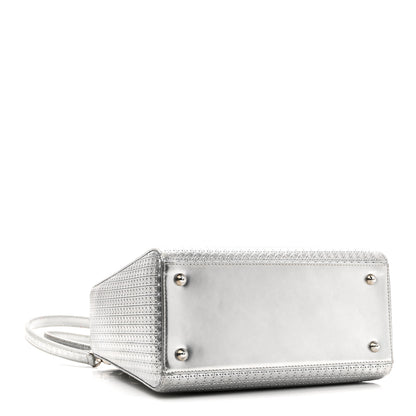 Christian Dior Metallic Patent Micro-Cannage Medium Lady Dior Silver 4 of 11
