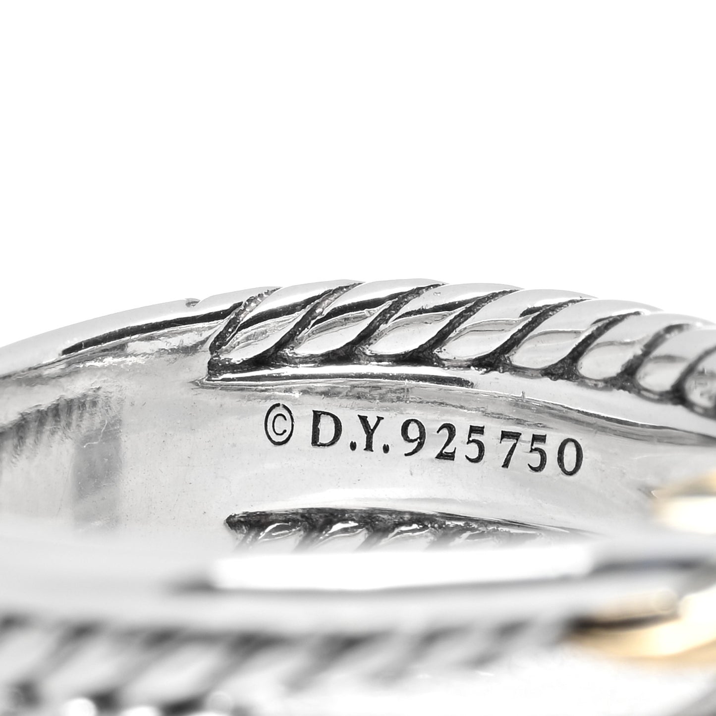 Sterling Silver 18K Yellow Gold 6mm X Crossover Ring 51 5.75