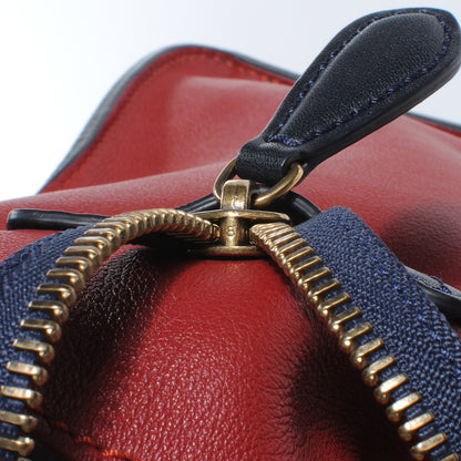 Celine Leather and Linen Shoulder Luggage Tri-Color Poppy 7 of 10