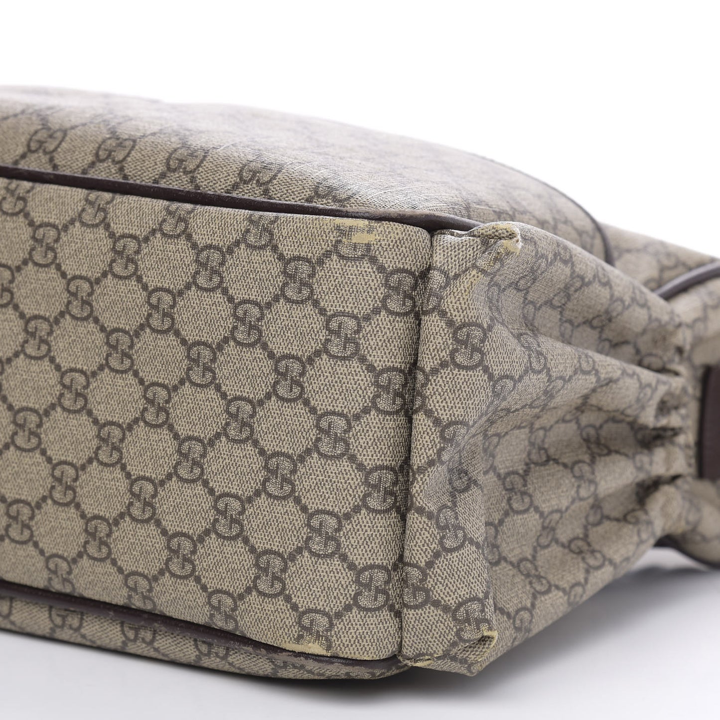 GG Supreme Monogram Selleria Calfskin Large Diaper Bag Beige Ebony Cocoa Dark Chocolate