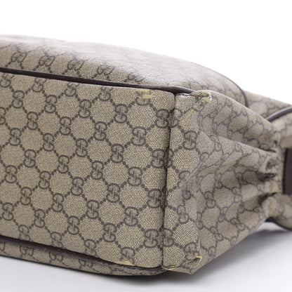Gucci GG Supreme Monogram Selleria Calfskin Large Diaper Bag Beige Ebony Cocoa Dark Chocolate 10 of 12