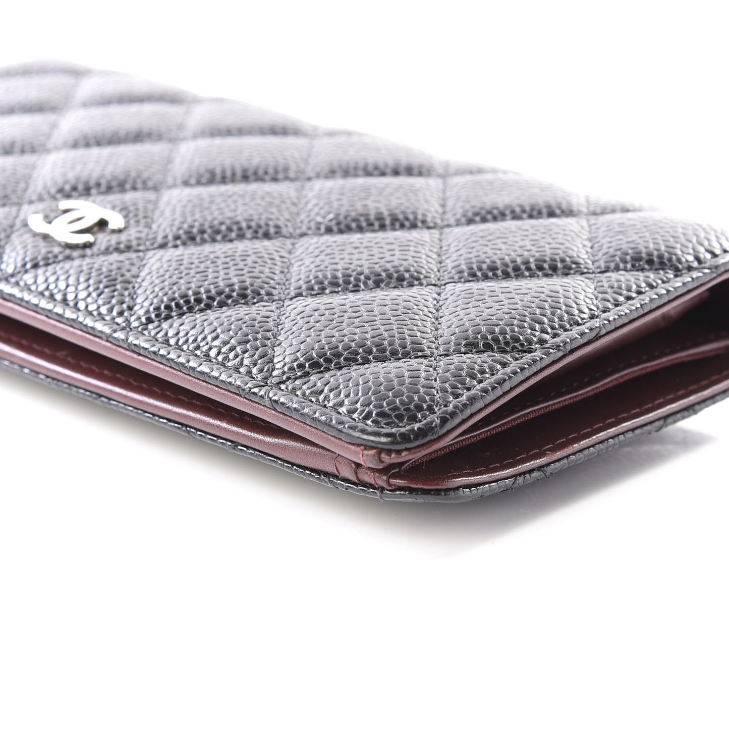 Caviar Quilted Yen Wallet Black